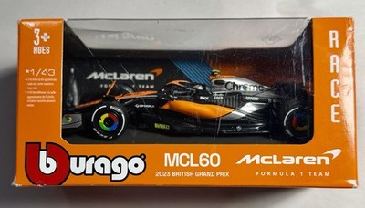 Bburago 1/43 McLaren MCL60 Lando Norris 2023 British GP Chrome Livery F1 Car
