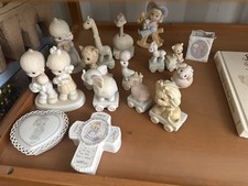 Precious Moments Porcelain Figurines Lot People Animals w/ Stories Book