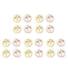  20 pcs Stainless Steel Baby Feet Charms DIY Footprint Pendants for Jewelry