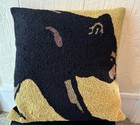 Black Bear 100% Wool Hooked Pillow 17” Cabin Up North Decor — photo 1