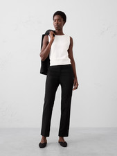 Banana Republic Ryan Mid Rise Stretch Twill Pant-Black-Size 6-NWT