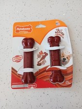 Nylabone Textured Power Chew Toy for Aggressive Small Dogs, 2Pack Bacon Steak