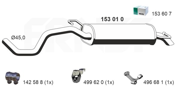 EndschalldäMpfer NachschalldäMpfer Ernst 153010 FüR Vw Seat Beetle Leon New Golf-image