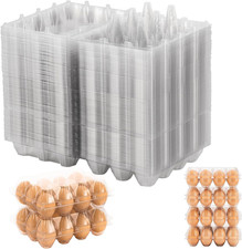 Egg Cartons 100 Packs, Plastic 3X4 Grids, Clear Egg Cartons Cheap Bulk for 12 Eg
