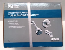 Plumb works one Handle tub shower faucet 673-6000 Chrome finish NOS
