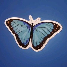 Blue Butterfly Vinyl Sticker Die Cut Insect Decal Nature Journal Scrapbook New