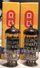 PHILIPS Miniwatt ECC83 12AX7 Mullard Blackburn I61 B2K3-B2I2 Matched Pair Boxed