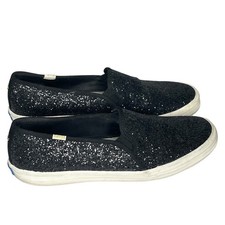 Keds x Kate Spade Glitter Slip On Sneakers Sparkly Shoes Black Women's Size 10