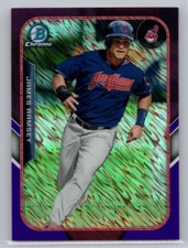 2015  Bowman James Ramsey Farm's Finest Minis Purple Refractor Indians /250