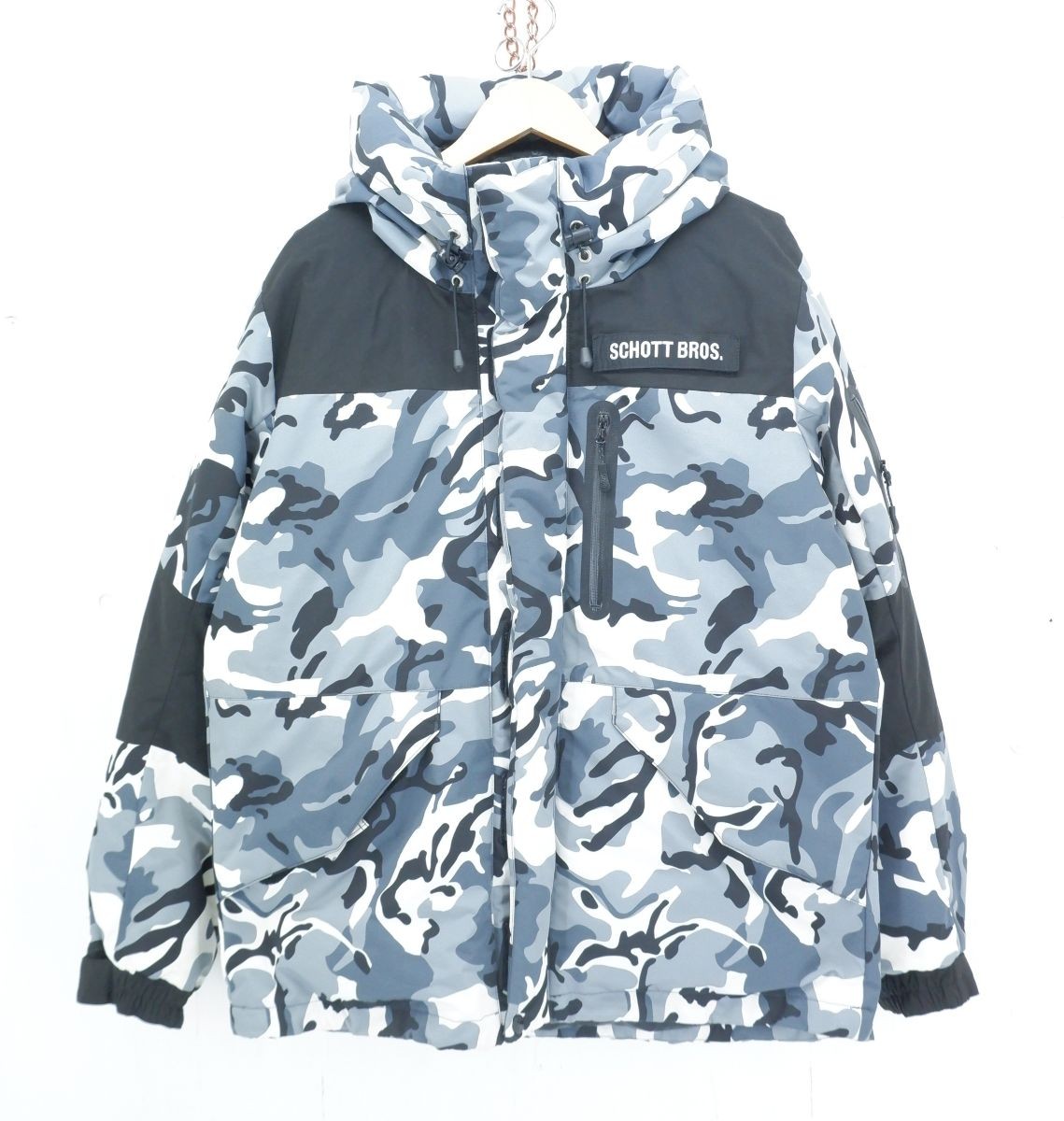 Schott Two-Tone Down Parka Jacket L Outer, Used, … - image 1