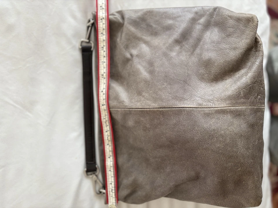 Gianni Chiarini серый Hobo сумка итальянская кожа wBrown ремень идеально состаренный мягкий! - Изображение 4 из 4