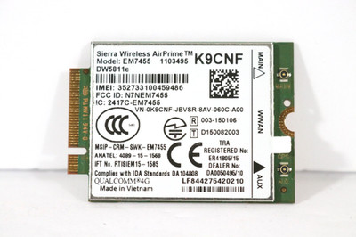 Sierra Wireless AirPrime EM7455 DW5811e 4G LTE WWAN Card M.2   Dell K9CNF