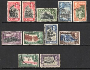 Ceylon - SG# 368 - 377 + 368a  Used           -            Lot 0626066