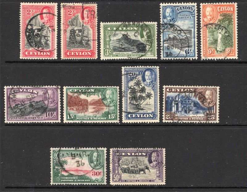 Ceylon - SG# 368 - 377 + 368a  Used           -            Lot 0626066