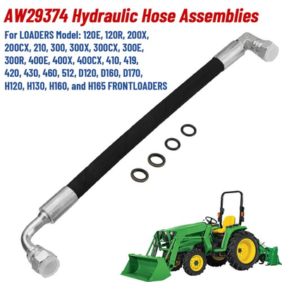#ad 1PCS For John Deere AW29374 Tractor Loader 5800psi Hydraulic Hose w 90° Fittings $23.99