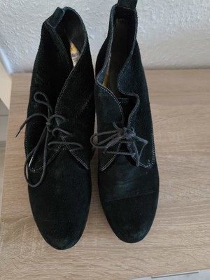 Tamaris Damen-Schuhe Schwarz/Gold, Schnürer mit Schleife, Neu