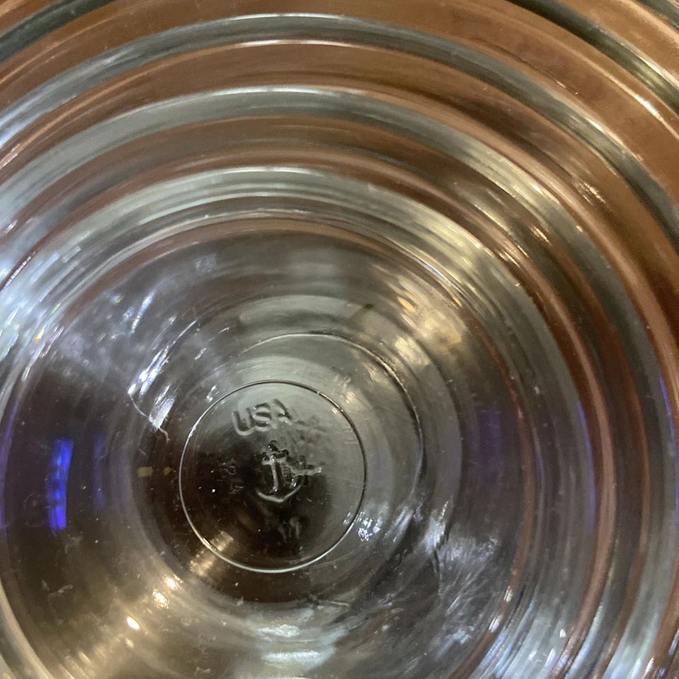 Vintage Set of 7 Anchor Hocking Clear Tempered Glass Graduated Nesting Bowls - Image 3 of 4