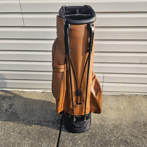 Vessel x Crewe Design Lux Stand Golf Bag Brown Leather With Cover And Dual Strap - Picture 8 of 10