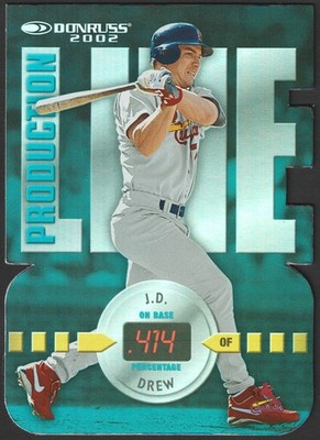 J.D. Drew 2002 Donruss Production Line Die-Cuts /414 #PL-13 Cardinals  
