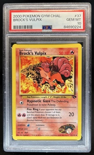2000 Pokemon Gym Challenge Brock's Vulpix #37/132 PSA 10 GEM MINT