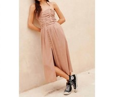 Promesa Sweetheart Lace Midi Dress Taupe