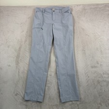 Duluth Trading Cargo Performance Pants Women 12 x 33 Grey Roll Tab Stretch NWOT