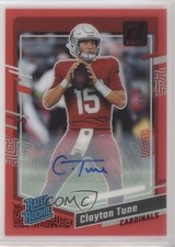 2023 Panini Clearly Donruss Red Auto 39/49 Clayton Tune #56 Auto 0l8y