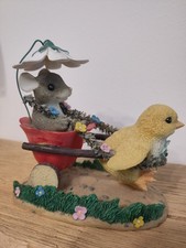 charming tails chickie chariot ride 88/100 chick mouse ornament fitz and floyd