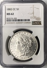 NGC MS 62 1882-CC Morgan Silver Dollar (Carson City Mint)
