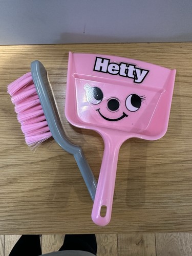 Hetty Pink Dustpan & brush Kids Let’s Play Pretend Cleaning Set - Picture 1 of 2