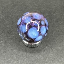 Contemporary Handmade Art Glass Marble .82" Blue Spots Shimmery Purple Pink Hues