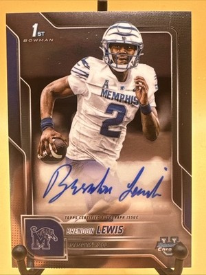 2025 Bowman University Chrome Prospect Auto Brendon Lewis #BCA-BL Memphis Tigers