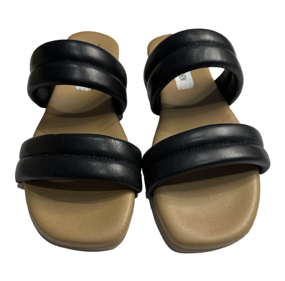 Steve Madden Sandals Womens 7 Wizen Dual Textured Black Tan