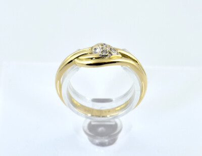 Diamant Ring 750/000 18 K Gelbgold 3 Brillanten zus. 0,03 ct