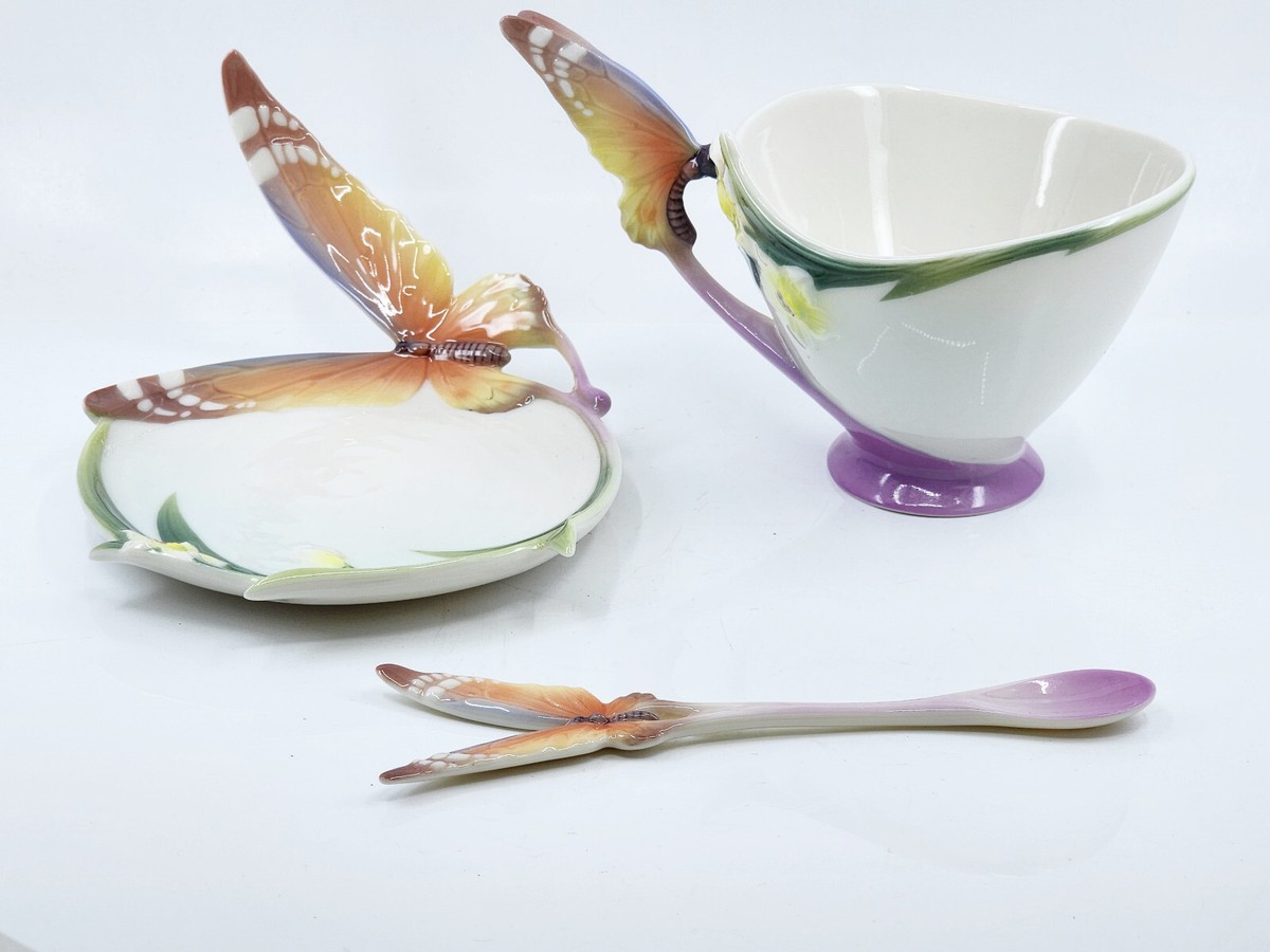 papillon セット FRANZ PORCELAIN COLLECTION Papillon BUTTERFLY XP1693 CUP & SAUCER