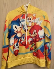 Sonic The Hedgehog All Over Print Youth Hoodie Yellow Size X Small