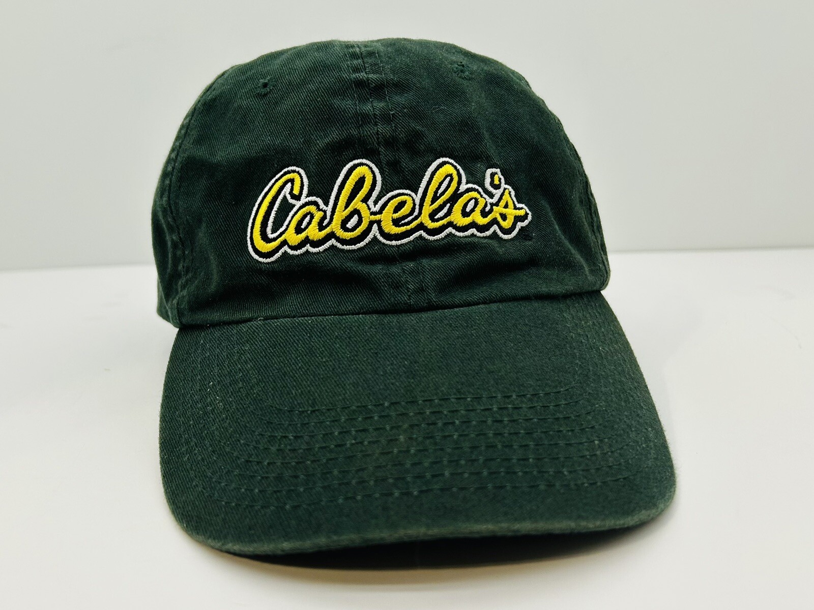 Cabela's Cap Green Yellow Logo Adult Mens Hat Adjusta… Gem
