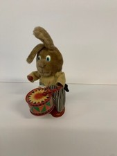 Vintage Wind Up Bunny with Metal Drum