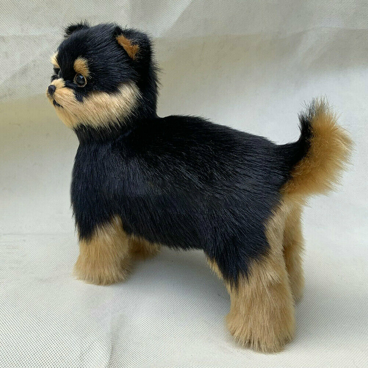 Realistic Simulation Yorkie Dog Toy Push Doll Lifelike Companion Puppy