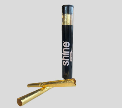 NEW Shine 24K Gold Half-Gram Cones Pre-Rolled Rolling Papers ~ Pack of 2 Cones