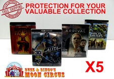 5x 4K UHD WITH SLIPCOVER SIZE 4K2 - CLEAR PLASTIC BOX PROTECTOR SLEEVE