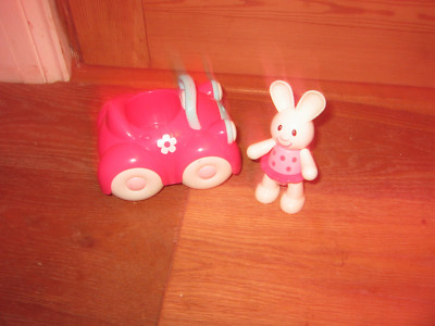 ELC CLICK JOINT SOUNDS HASE SITZEN STÄNDER BEWEGLICHES TEIL PUSHALONG PINK AUTO HANDEYE 