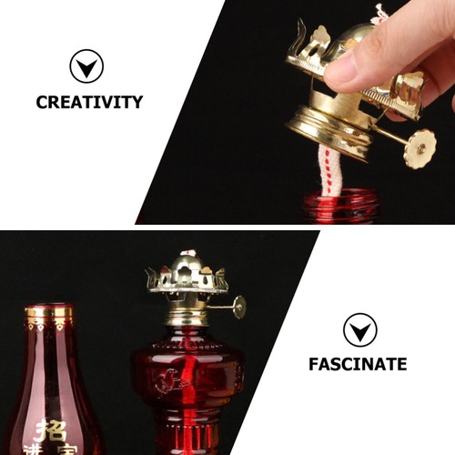 Lámpara de queroseno soporte de chimenea lámpara de aceite de queroseno piezas lámparas quemador aceite de queroseno - Imagen 7 de 12