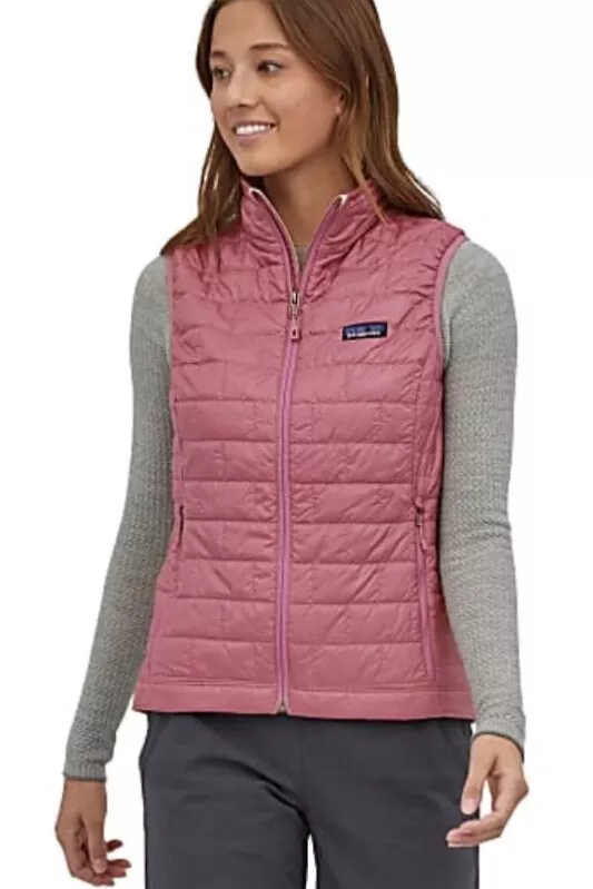 WOMENS PATAGONIA NANO PUFF VEST IN LIGHT STAR PINK SIZE XS