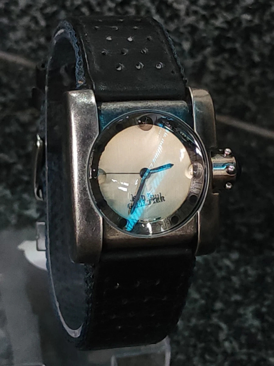Jean Paul Gautier Vintage Mens Wrist Watch W Big Blue Stone Crown 