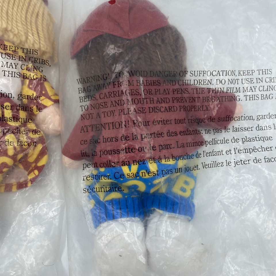 Vintage NEW 2001 Set Boy Girl Campbells Soup Kids Alphabet Soup Dolls