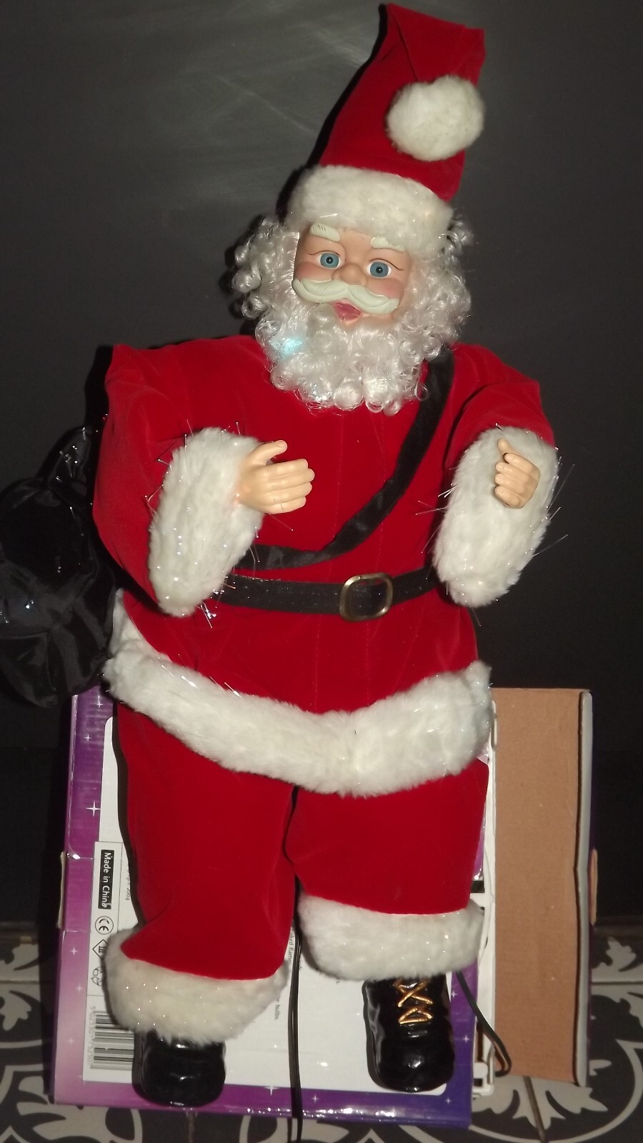 Vintage Decorative Shelf Sit Fibre Optic Father Christmas. eBay