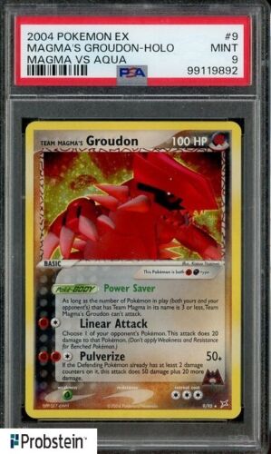 2001 Pokemon Ex Team Magma Vs Aqua #9/95 Team Magma's Groudon Holo PSA 9 MINT