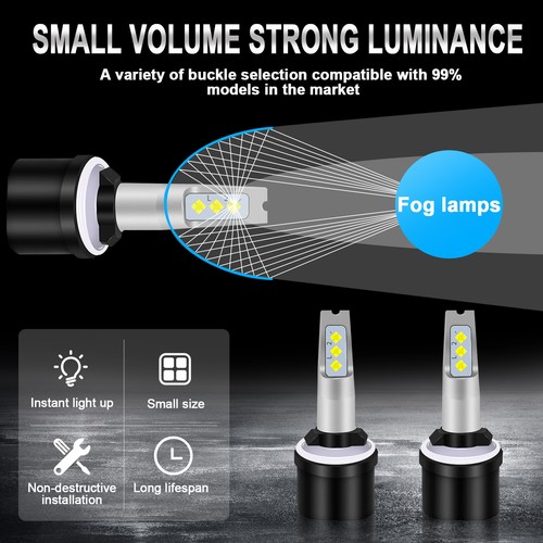 For GMC Sierra 1500 2500 HD 1999 2000 2001 2002 6X LED Headlight Fog Bulbs V15QC - Picture 13 of 14