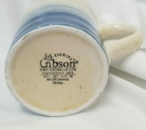 Taza Gibson de gres azul ombre 10 oz pintada a mano **CHIP** - Imagen 7 de 12